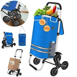 3in1 Trolley Einkaufstrolley Klappbar Einkaufswagen mit Kühlfach Treppensteiger - Bild 1 von 10