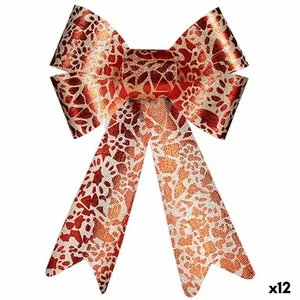 Schleife Krist+ Rot Gold 16 x 24 x 4 cm Weihnachtsschmuck [12 Stück] - Bild 1 von 2