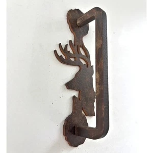 Whitetail Metal Reversible Drawer Pull Lodge Cabincore Rustic Deer - Picture 1 of 4
