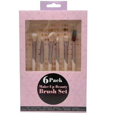 Juego de 6 brochas de maquillaje de ojos oro rosa Foto 1 de 4