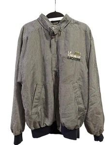 Vintage 80's Lacoste LA Negligee Striped Satin Bomber Jacket Size 3 Small Rare - Bild 1 von 22