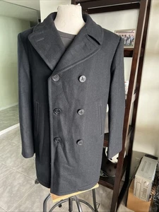 USN Issue Legit & Real! DSCP Pea Coat 42L  Large Long Jacket 🌟✅🇺🇸made In USA - Picture 1 of 16