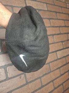 Vintage Nike Ivy Flat Cap Hat Black Wool Blend Size XL Cabbie Newsboy Lined USA - Picture 1 of 4