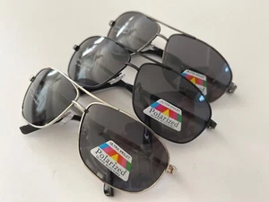 Polarized Aviator Rectangle Pilot Style Ulta Violet Polarized Sunglasses - Picture 1 of 10