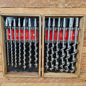 Vintage Irwin Bit Complete 13 Pc Set, Boxed Auger Hand Drill Brace Bits Glossy - Picture 1 of 24