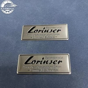 Chrome Black 2x Alumium For Lorinser Limited Edition Trunk Fender Badge Emblem - Picture 1 of 4