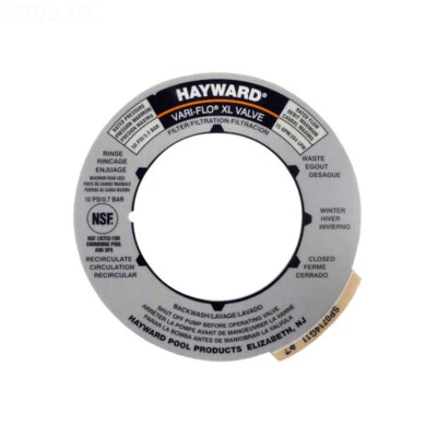 Genuine Hayward SPX0714G Replacement Sand Filter Valve Label Plate Sticker  - Image 1 of 2
