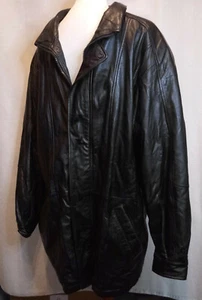 Herren Wilsons Vintage schwarz Leder Größe Medium Mantel Pelle Studio 5 Taschen - Bild 1 von 12