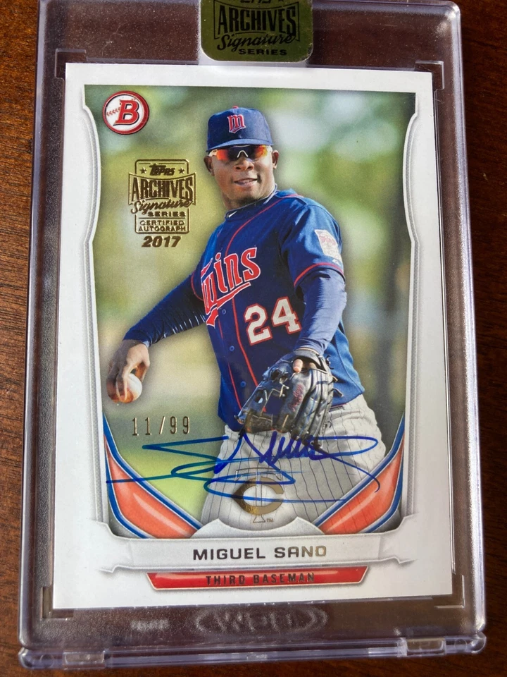 MIGUEL SANO 2017 Topps Bowman Chrome Archives autógrafo automático/99 Foto 1 de 2