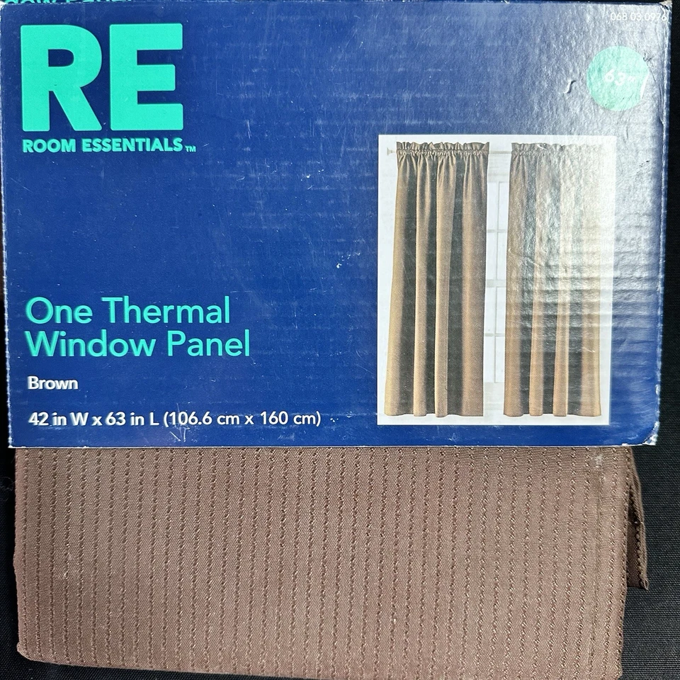 Room Essentials Window Panels (2) In Brown NEW 42W x 63L - Image 1 of 3