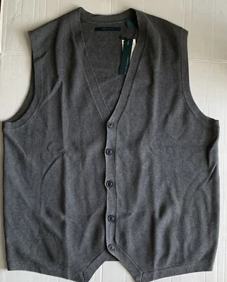 NWT Perry Ellis Sleeveless Sweater Vest Gray  TALL Size LT - Image 1 of 2