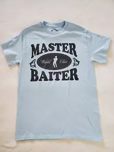 Master Baiter T Shirt Size Small Danny Duncan Funny Naughty Light Blue - Picture 1 of 6