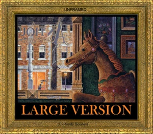 Antigua tienda vintage carrusel mecedor arte mate FIRMADO A MANO Randy Souders - Imagen 1 de 2