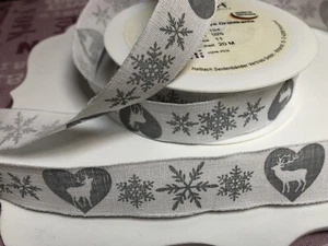 Al Metro Nastro fettuccia h25mm ribbon cucito creativo passamaneria Natale - Foto 1 di 3