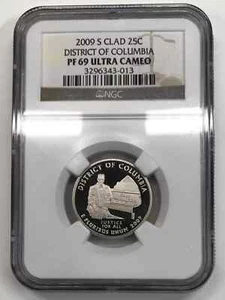 2009-S Clad Proof District of Columbia (Wash. DC) Quarter NGC PF69 ULTRA CAMEO - Picture 1 of 3