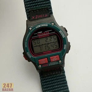 Vintage Timex Triathlon 8-Lap 33mm Digital Watch Indiglo Chronograph Timer Alarm - Picture 1 of 8