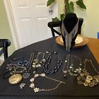 Vintage To Now Jewelry Lot Silver Tone - 8 Necklaces, 5 Bracelets, &  2 Pins