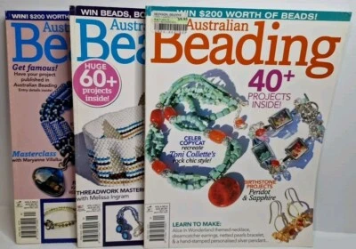 Lot x 3 Of Australian Beading Magazines -  Projects Jewellery Crafts Gems 2011  - image 1 of 4