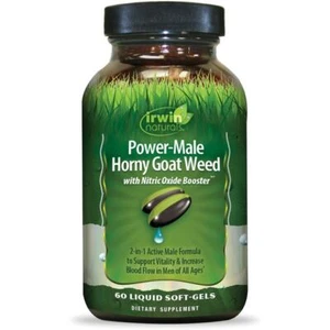Irwin Naturals Power-Male Horny Goat Weed with Nitric Oxide Booster 60 Sgels - Picture 1 of 1