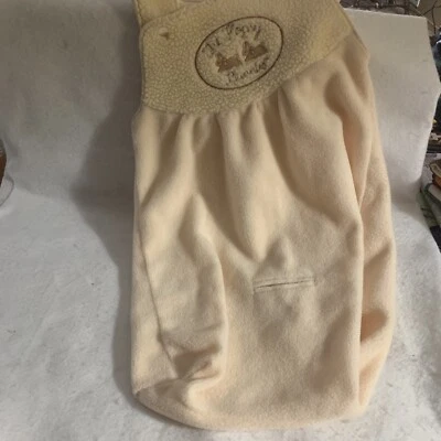 Пеленальный мешок унисекс бежевый автомобильное сиденье отверстие кролик вышивка мягкие приятные кнопки - Изображение 1 из 4