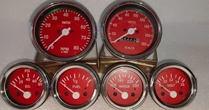 Smiths Replica Kit- Elec Temp + Oil + Fuel + volt Gauge+Speedometer +Tacho 85 mm - Picture 1 of 5