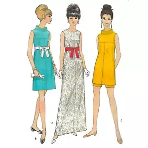 60s Pattern – Dress in Three Lengths & Pant Shorts - Bust=34” (86.4cm) - Picture 1 of 4