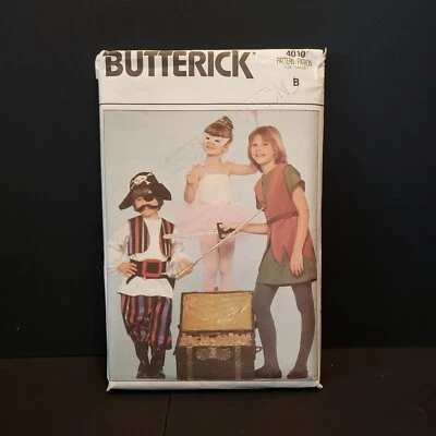 Disfraz de hada pirata Butterick Peter Pan niños talla S-L patrón 4010 UC DE COLECCIÓN 1986 Foto 1 de 2