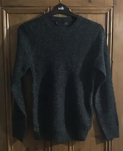 Brandneu Herren Marks and Spencer grün strukturiert Rundhalsausschnitt Pullover Größe S - Bild 1 von 5