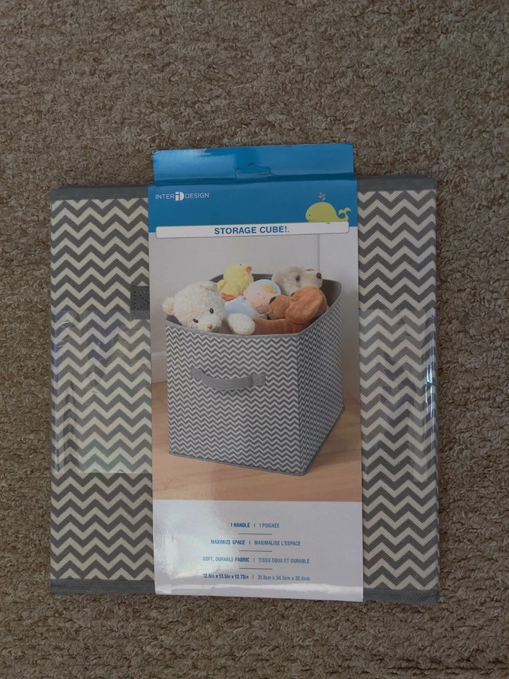 InterDesign Chevron Fabric Closet Organizer Storage Cube Holiday Home Décor - Image 1 of 3