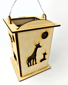 Laterne Bausatz 17,5 cm Motiv Afrika selbst gestalten mit Folie - Picture 1 of 6