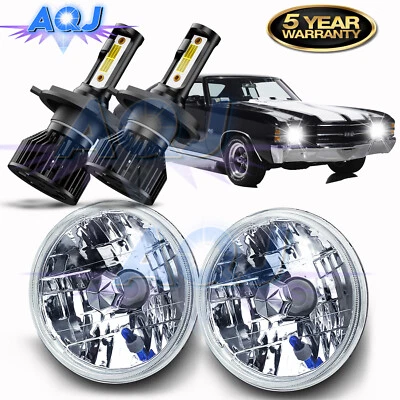 For Oldsmobile Omega 1974-1979 7 inch Round LED Headlight High/Low Sealed Beam Foto 1 de 4