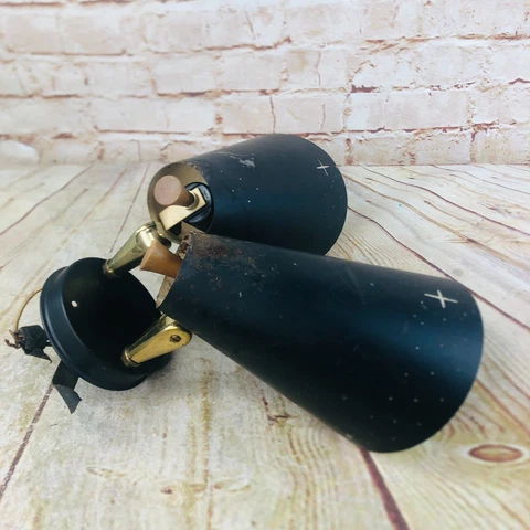 vtg Wall Light  Double Cylinder Sconce punched metal retro  MCM Cover