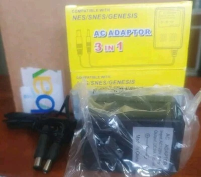 3 IN 1 AC Adapter Compatible With NES/SNES/GENESIS New In Box - Image 1 of 4