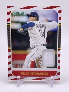 Felix Hernandez 2021 Donruss Red /99 Retro 1987 Material 87M-FH Seattle Mariners