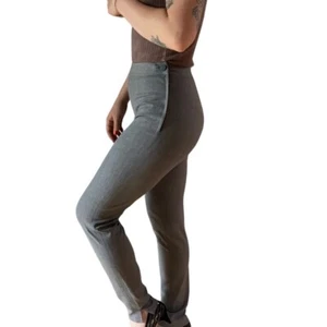 Vintage Chanel Gray Wool Mid Rise Stretch Preppy Kick Flare Skinny Trouser Sz 38 - Picture 1 of 6