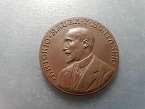 ANTONIO MAURA Y MONTANER JEFE - PRESIDENTE DE GOBIERNO DE ESPAÑA MEDALLA 1917 - Picture 1 of 2