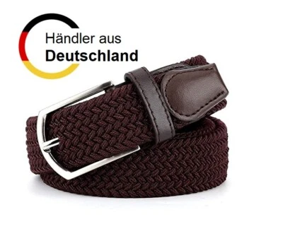 Stretch Gürtel Damen Herren XXL Dehnbarer Elastischer Stoffgürtel Braun Gürtel - Bild 1 von 4
