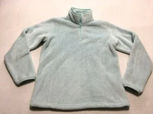 Lands End Girls L 14 Soft Plush Aqua Quarter Zip Pullover Sweatshirt Fleece - Picture 1 of 5
