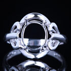 8x9mm Oval Cut Sterling Silver 925 Engagement Wedding Semi Mount Setting Ring 