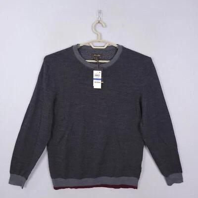Tasso Elba Merino Wool Blend Sweater XL Gray Crewneck Pullover Lightweight New - Image 1 of 4