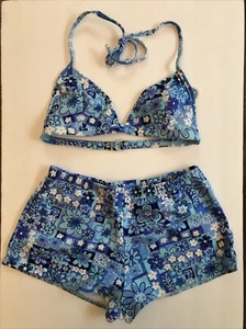 NWT Sand N Sun Girls (L) 2-Pc Halter Triangle/Boy Short Swimsuit - Picture 1 of 3
