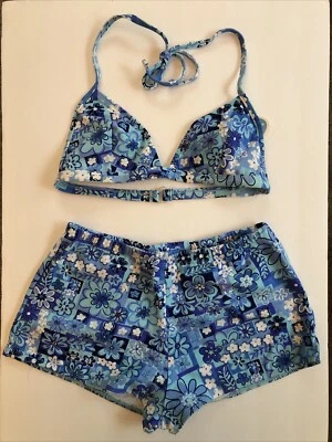 NWT Sand N Sun Girls (L) 2-Pc Halter Triangle/Boy Short Swimsuit - Image 1 of 3