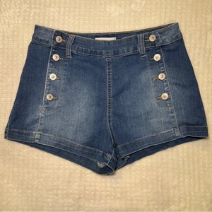 Happily Grey Denim Blue Jean Nautical Sailor Shorts Size 9/29 - Picture 1 of 6