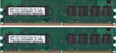2GB 2x1GB PC2-6400 DDR2 SAMSUNG M378T2863RZS-CF7 MEMORY KIT Dell 740 755 760 960 - Image 1 of 4