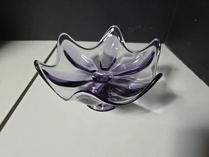 Wikinger Teaberry sechs Blütenblätter Kompott Standschale Süßigkeiten 8,5" lila lila Vintage MCM - Bild 1 von 21