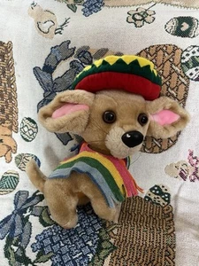 Vtg Goffa International Mexican Chihuahua Plush Toy Wearing Sombrero & Poncho - Picture 1 of 5