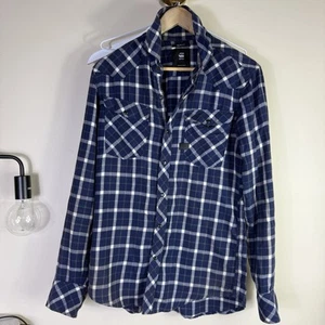 Camisa G Star Raw Para Hombres Pequeña S Azul Perla A Presión Western Calce Ajustado Vaquero 3301 - Imagen 1 de 9