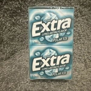 EXTRA Polar Ice Sugar free Gum, 15 Sticks (Pack of 10) Fast Shipping - Picture 1 of 3