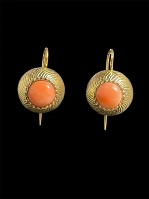 Orecchini Corallo Art déco realizzati in argento - Immagine 1 di 4