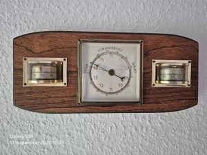 Wetterstation 60/70 Jahre a.Holzbrett nach Hans Lufft eckiges Bar - Bild 1 von 2